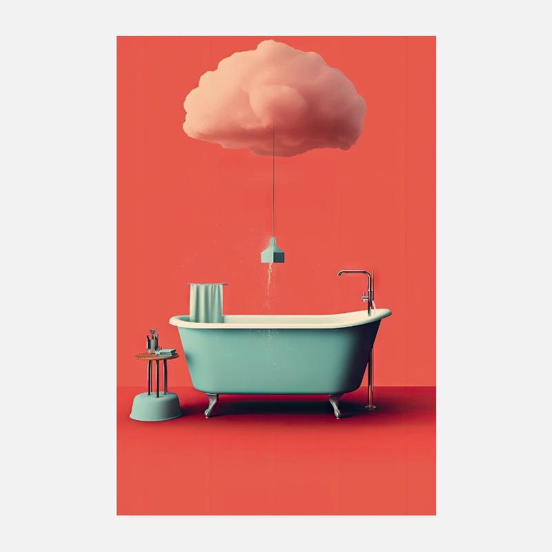 Rain cloud bath poster Poster 8" x 12" (20x30 cm)