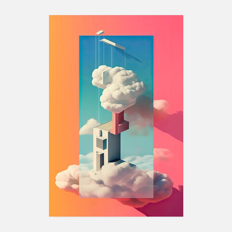 Affiche de construction de style abstrait Poster 20 x 30 cm
