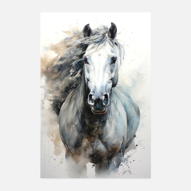 Belle affiche de cheval avec un cheval peint Poster 20 x 30 cm