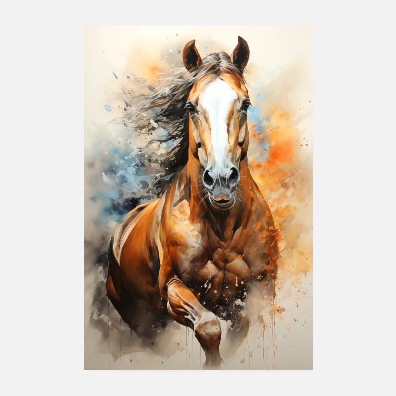 Belle affiche de cheval avec un cheval peint Poster 20 x 30 cm