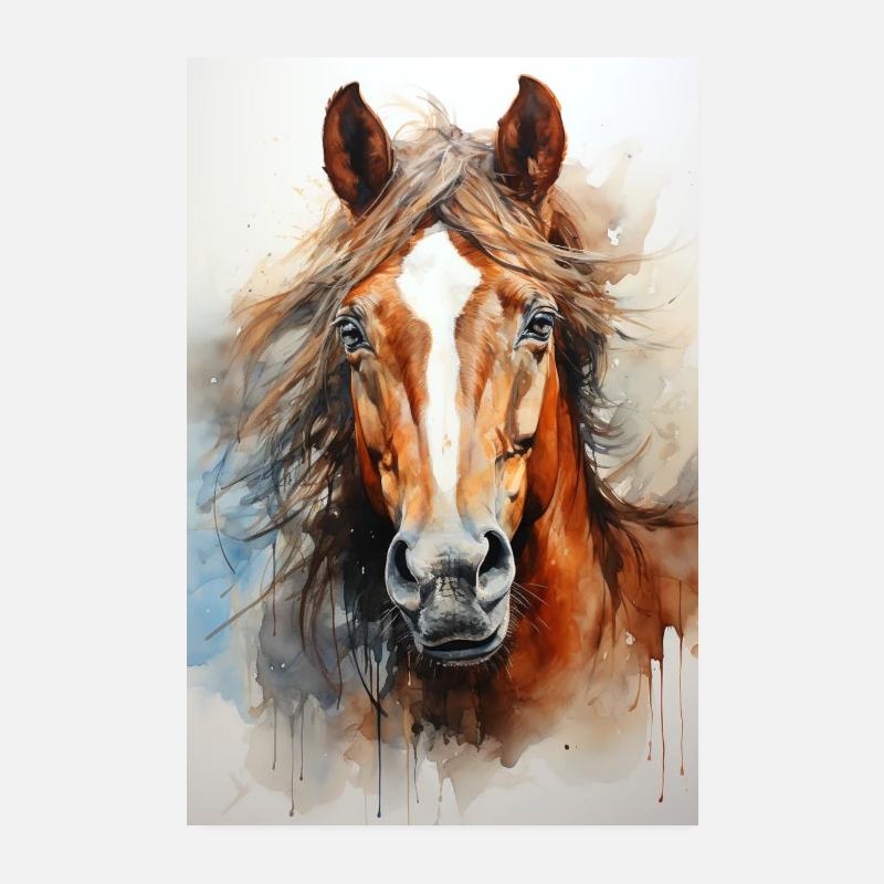Belle affiche de cheval avec un cheval peint Poster 20 x 30 cm