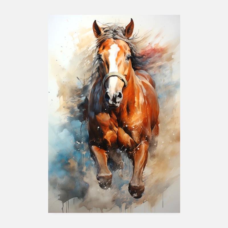 Belle affiche de cheval avec un cheval peint Poster 20 x 30 cm