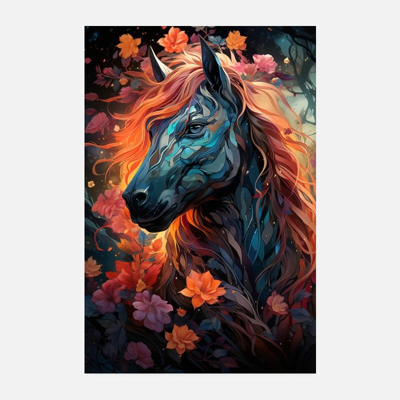 Belle affiche de cheval avec un cheval peint Poster 20 x 30 cm