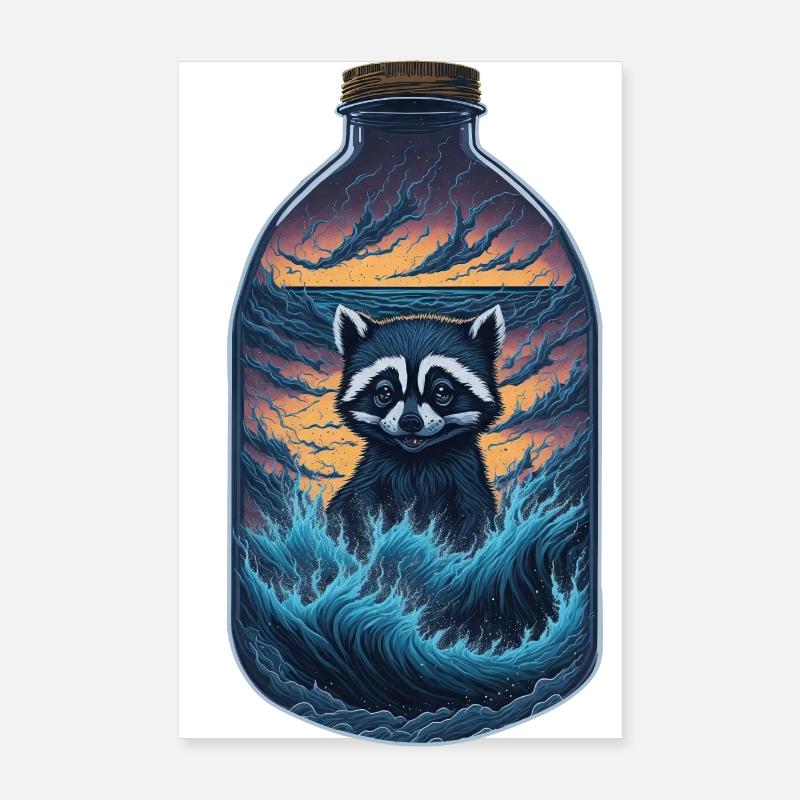 Waschbär Poster 20x30 cm