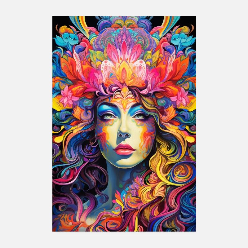 Psychedelic portrait Poster 8" x 12" (20x30 cm)
