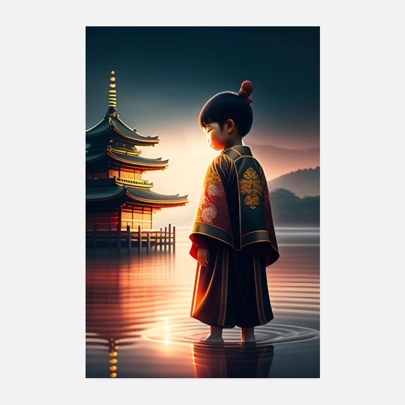 Un enfant samouraï Poster 20 x 30 cm