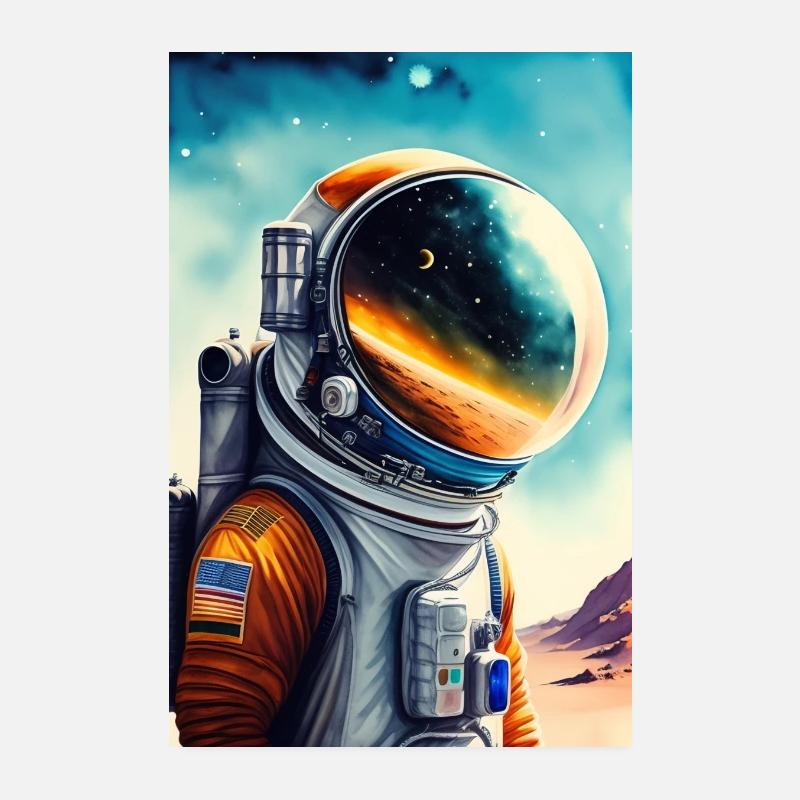 Astronaut Space Poster 8" x 12" (20x30 cm)