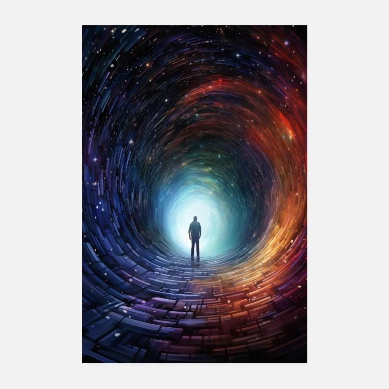 Psychedelic Infinite Tunnel Poster 8" x 12" (20x30 cm)