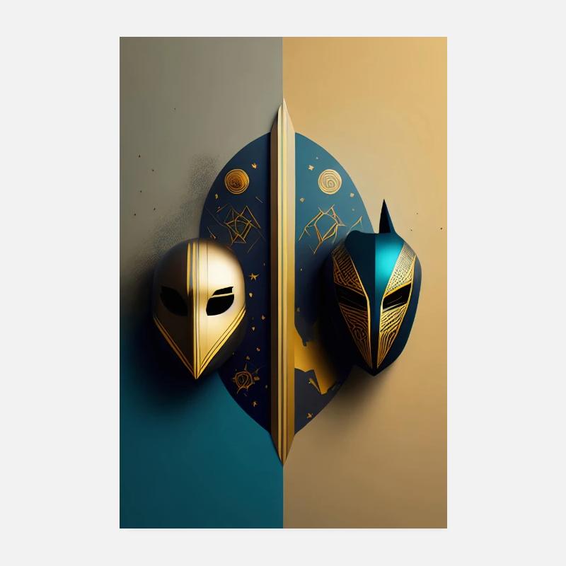 Poster, dekoratives Wandkunst-Maskenbild Poster 20x30 cm