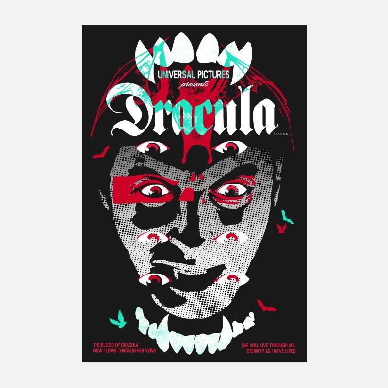 Universal Monsters Abstraktes Design Dracula - Poster 20x30 cm - Weiß