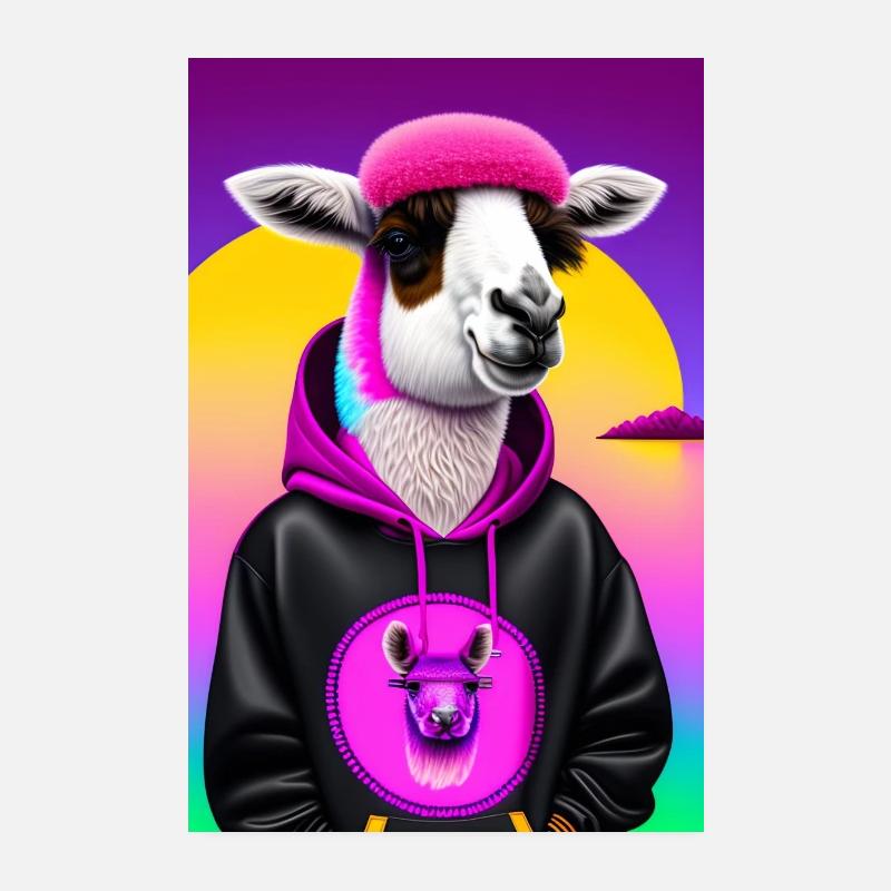 Llama Stylish Poster 8" x 12" (20x30 cm)