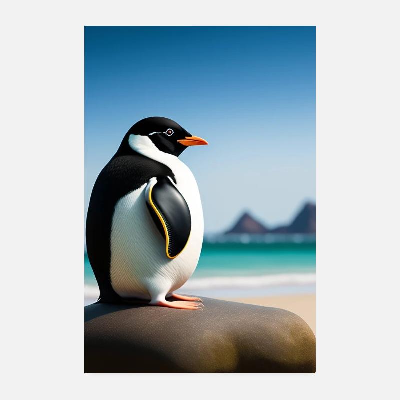Pinguin - Poster 20x30 cm - Weiß