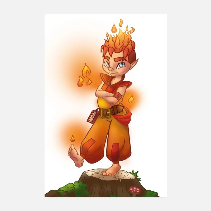 Fantasy Kreaturen Fee Elfe Feuer Elementar Poster 20x30 cm