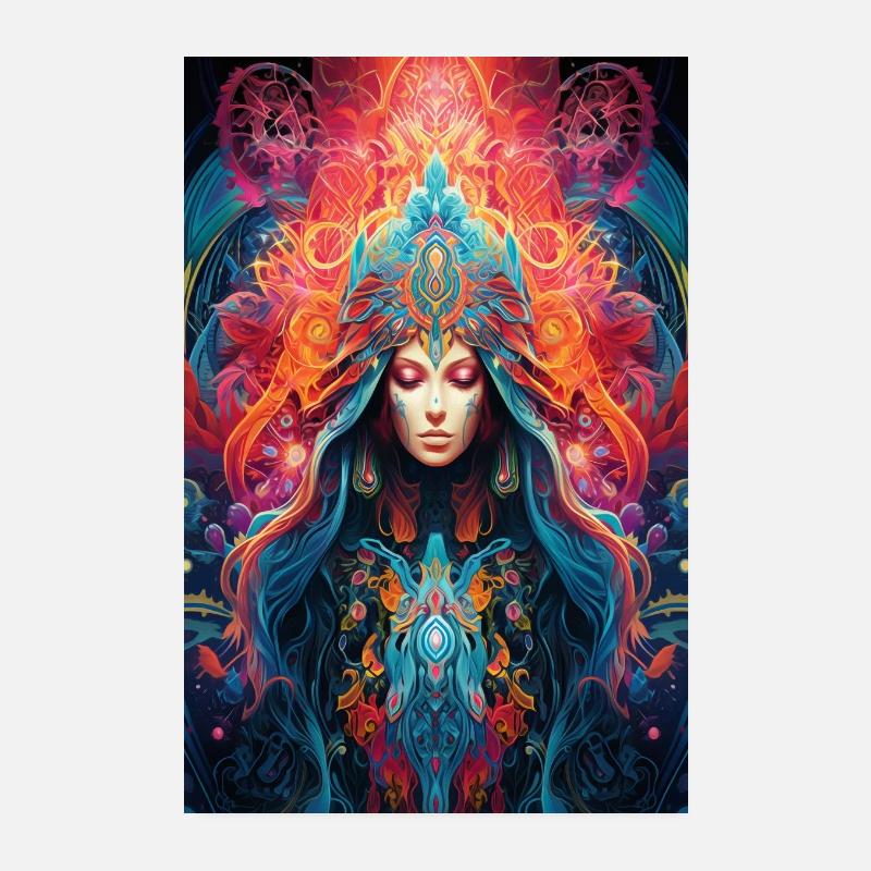 Déesse mystique et psychédélique Poster 20 x 30 cm