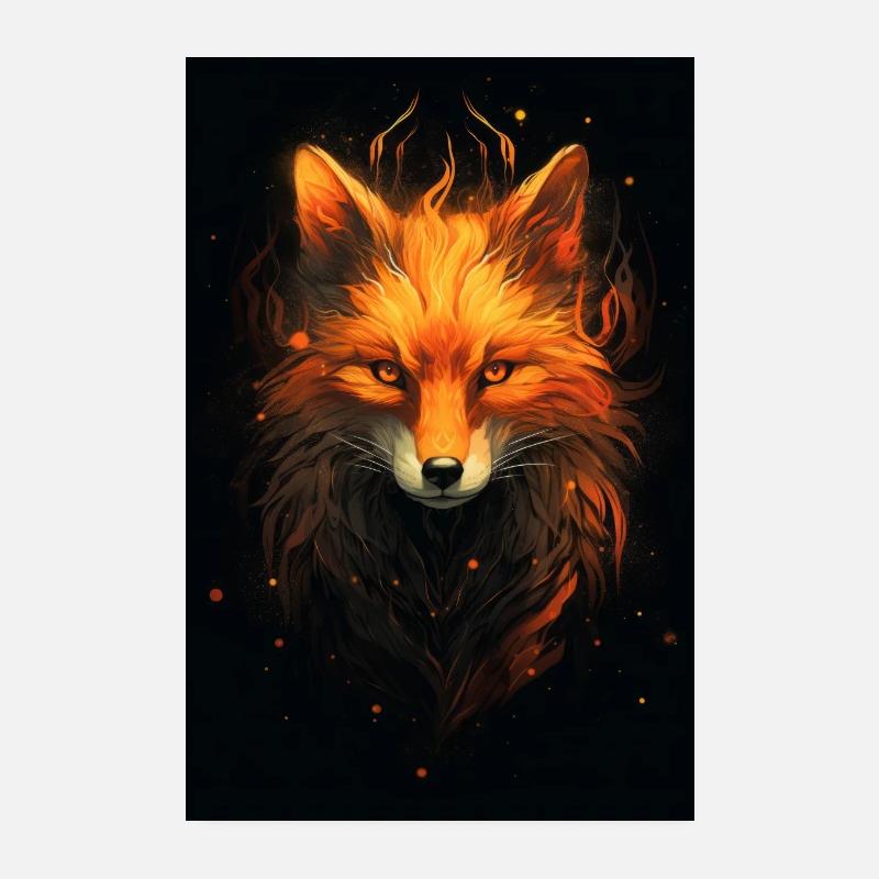 Roter Fuchs - Poster 20x30 cm - Weiß