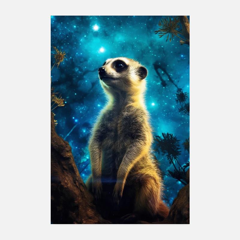 Erdmännchen im Wald Poster 20x30 cm