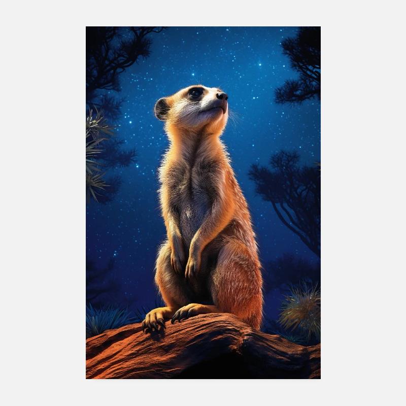 Erdmännchen im Wald Poster 20x30 cm