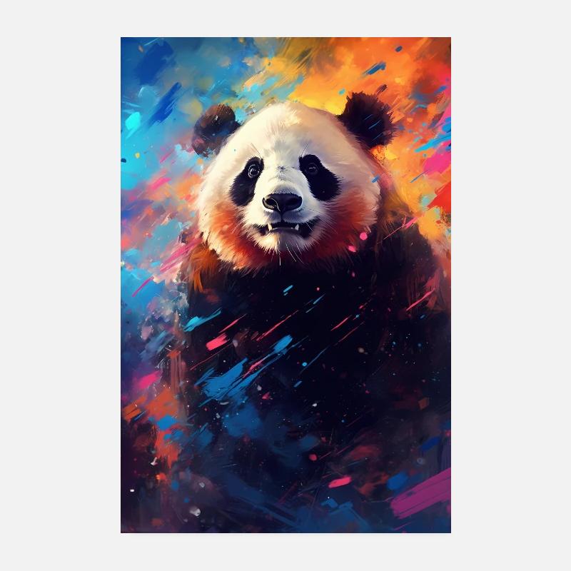 Panda Colorful Poster 20x30 cm