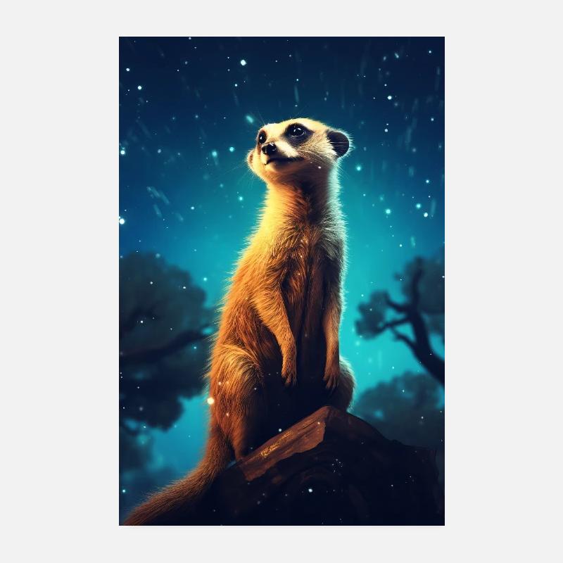 Erdmännchen im Wald Poster 20x30 cm