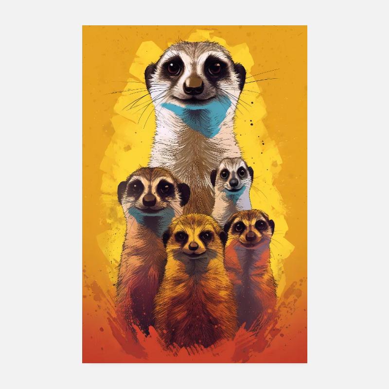 Erdmännchen Abstrakt Poster 20x30 cm