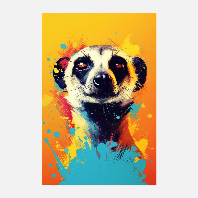 Erdmännchen Abstrakt Poster 20x30 cm