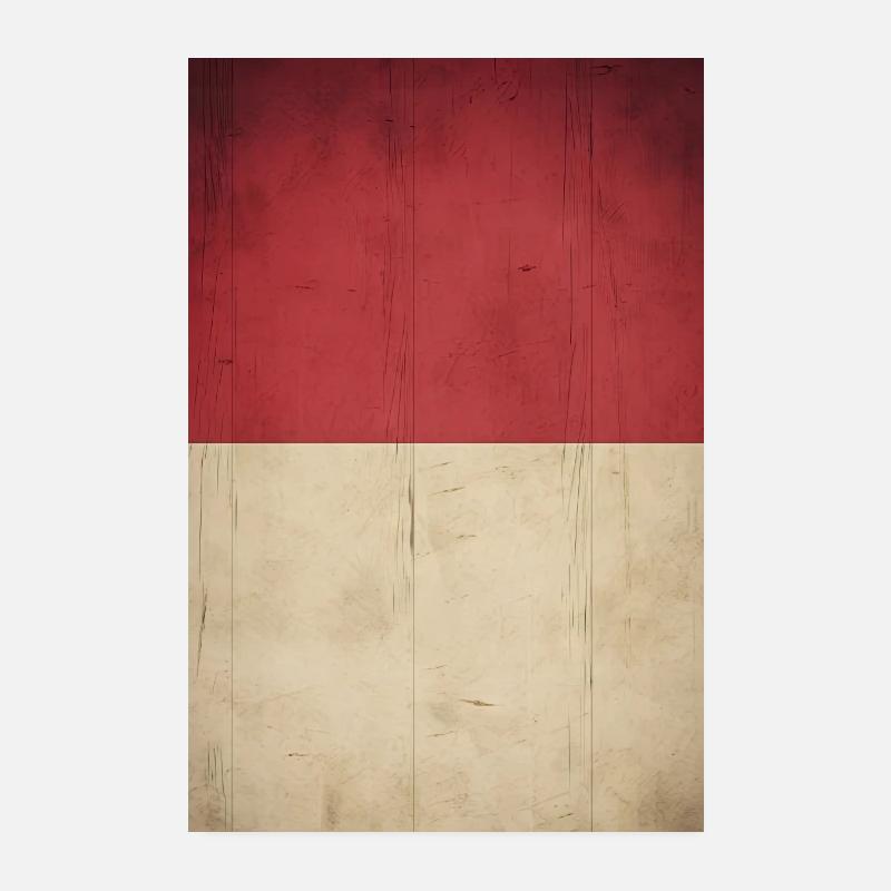 Flagge "Indonesien" - Poster 20x30 cm - Weiß
