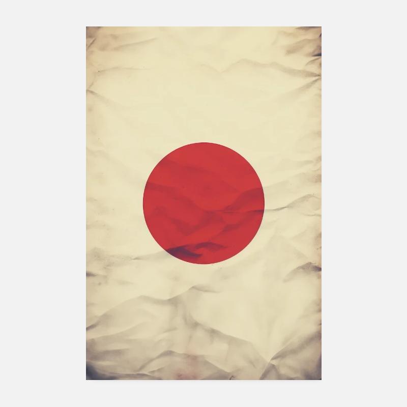 Flagge "Japan" - Poster 20x30 cm - Weiß