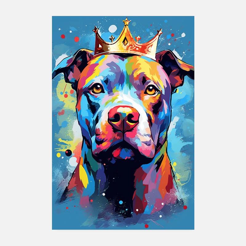 Pitbull Krone Poster 20x30 cm