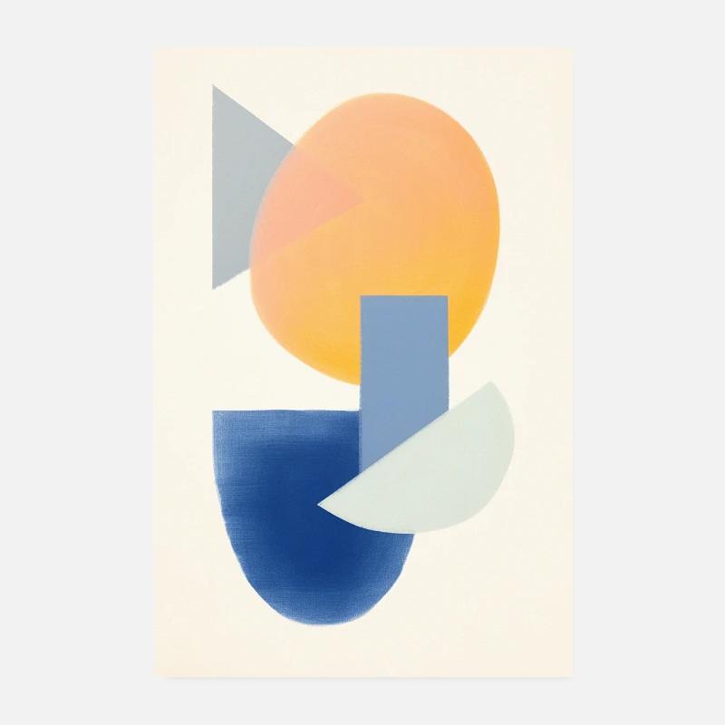 Abstract Pastel Harmony - Poster 20x30 cm - Weiß