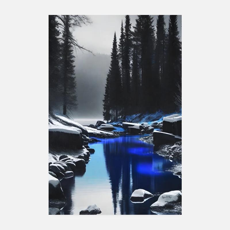 Mystical Forest River Poster 8" x 12" (20x30 cm)