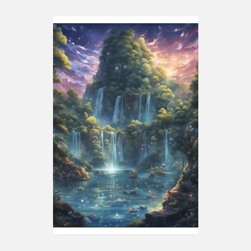 Mythical waterfall Poster 8" x 12" (20x30 cm)