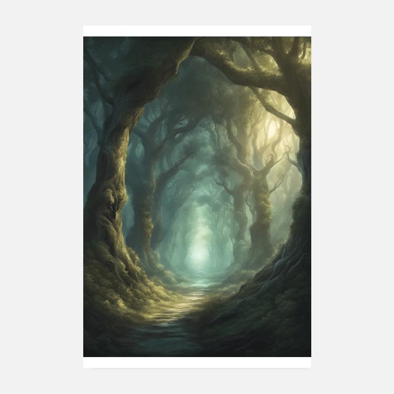Old mythical forest path Poster 8" x 12" (20x30 cm)