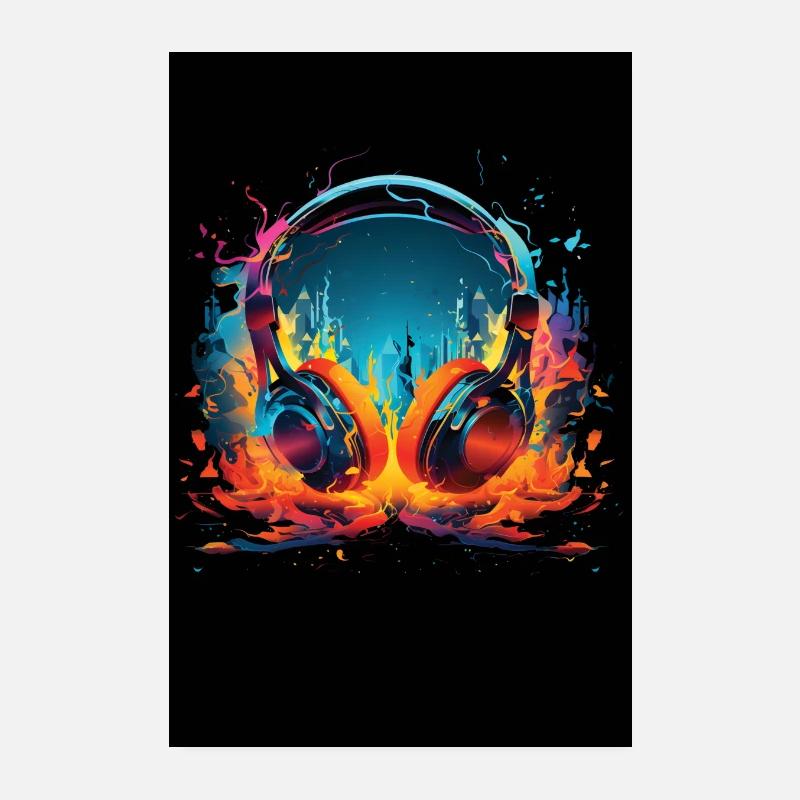 Casque d’écoute virtuel Poster 20 x 30 cm