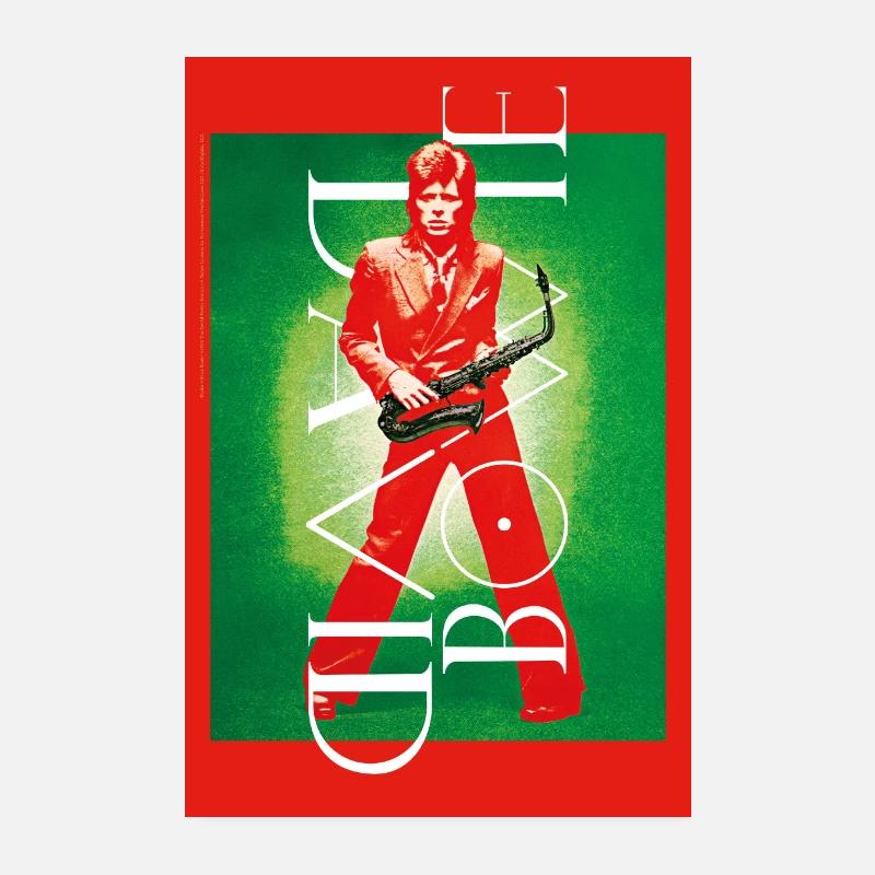 David Bowie Poster Bowie Avec Un Saxophone - Poster 20 x 30 cm - blanc