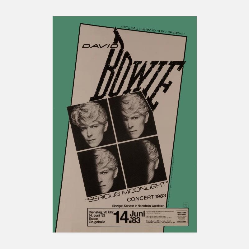 David Bowie Serious Moonlight Konzert Ticket Poster 20x30 cm