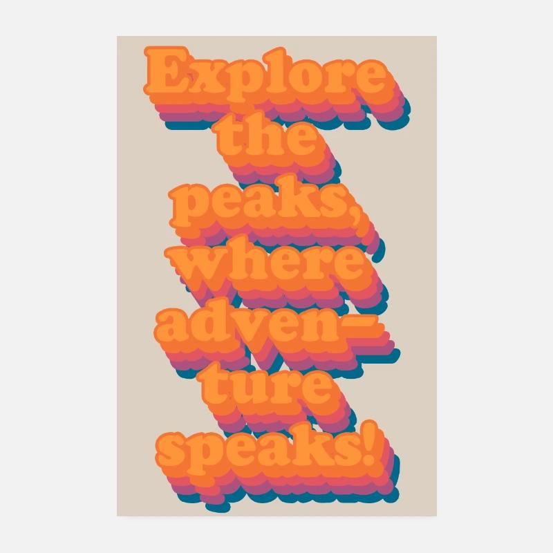 Explore the Adventure Hiking retro typography Poster 8" x 12" (20x30 cm)