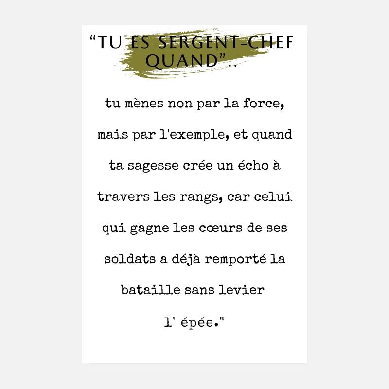TU ES SERGENT-CHEF QUAND... Poster 20 x 30 cm
