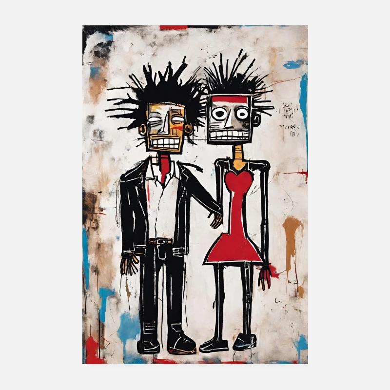 Amour Géométrique Coloré Poster 20 x 30 cm