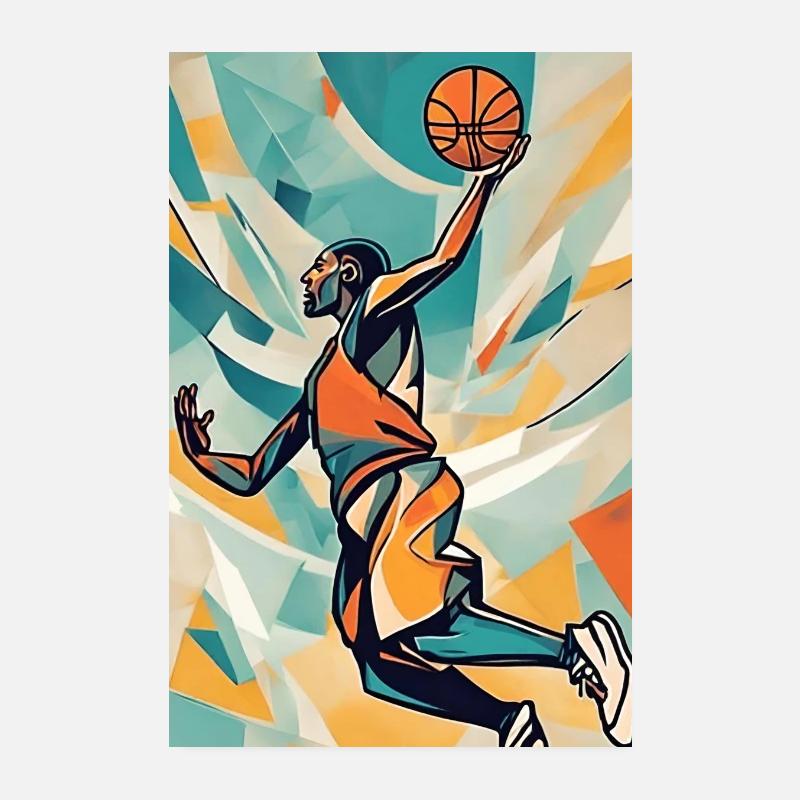 Éclat de Slam Dunk Coloré Poster 20 x 30 cm