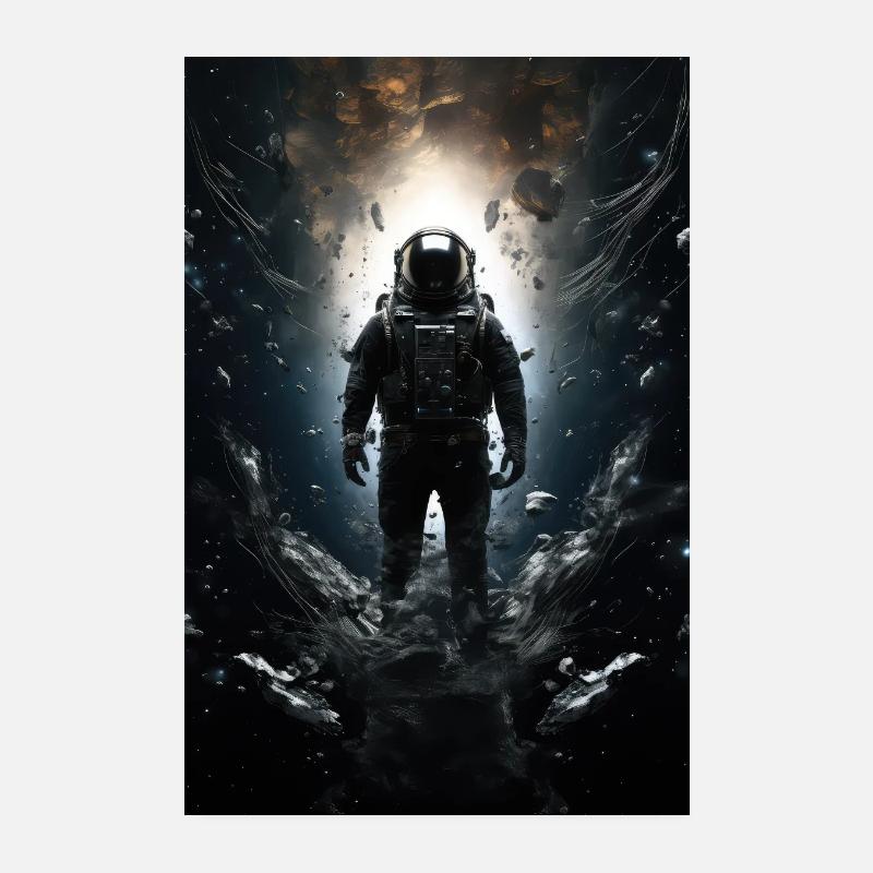 Astronaute, Espace - Poster 20 x 30 cm - blanc