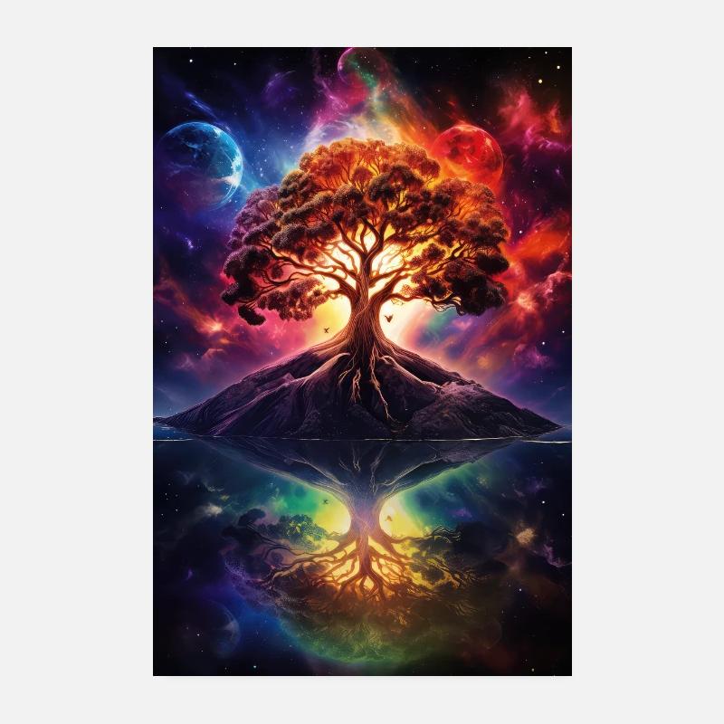 Arbre de vie, Univers, Planètes, Espace extra-atmosphérique Poster 20 x 30 cm