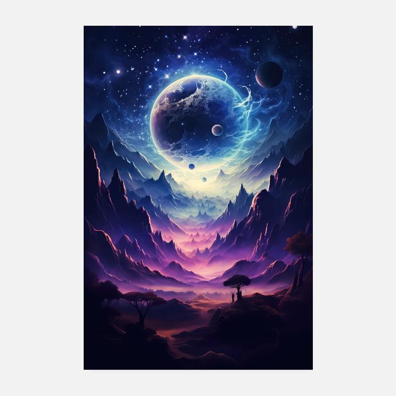 Universe, Planets, Outer Space - Poster 8" x 12" (20x30 cm) - white