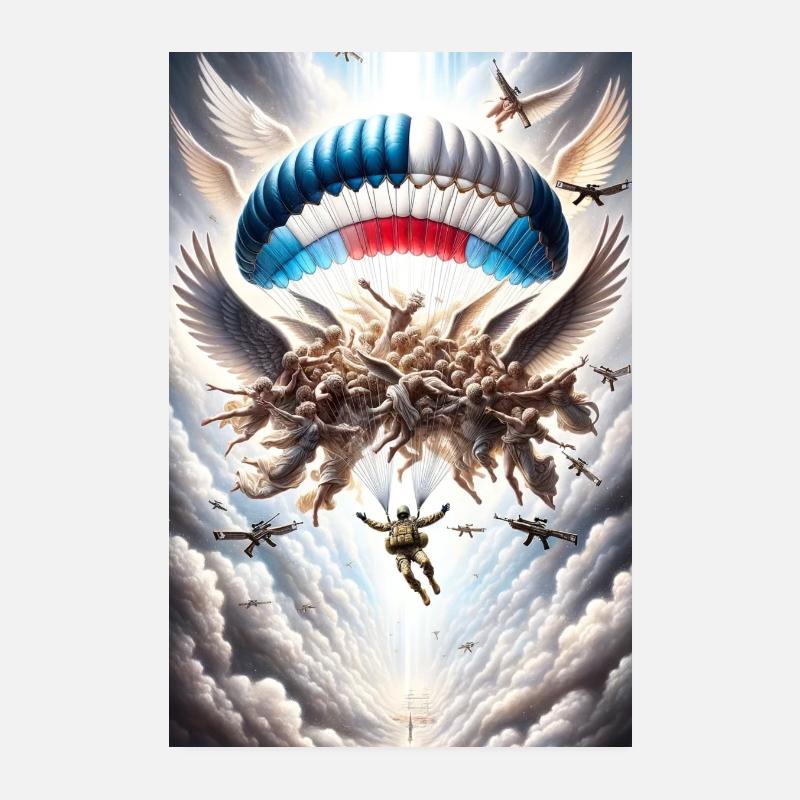 "Descente Céleste : L'Alliance du Parachutiste.... Poster 20 x 30 cm