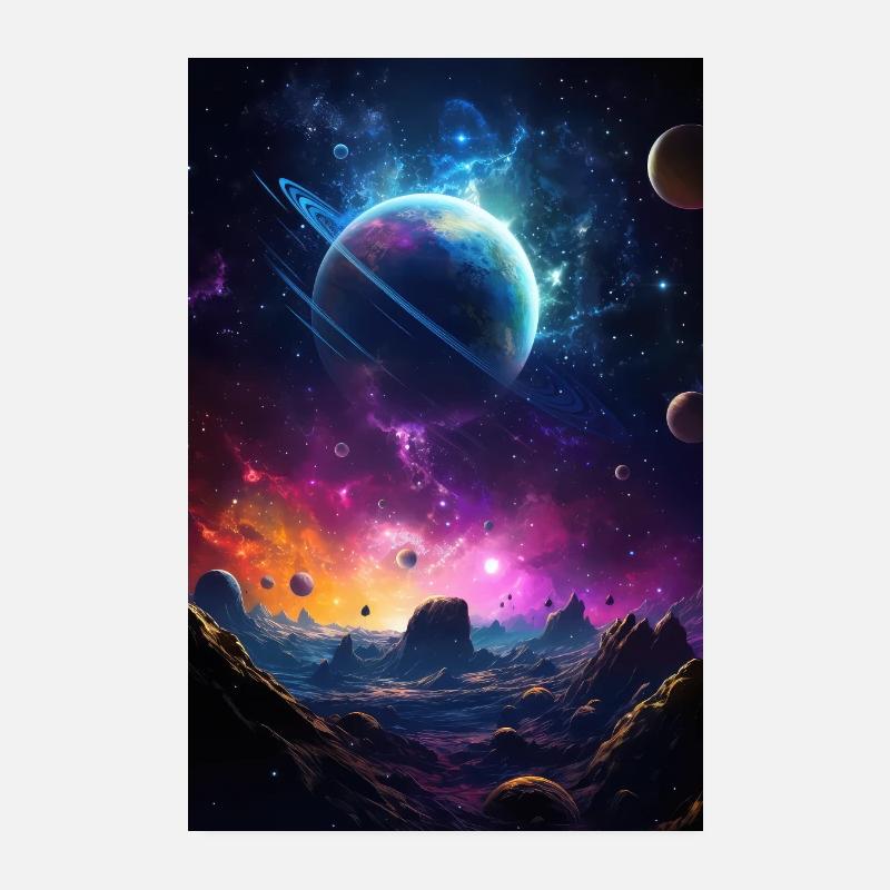 Espace, Galaxie, Planètes Poster 20 x 30 cm