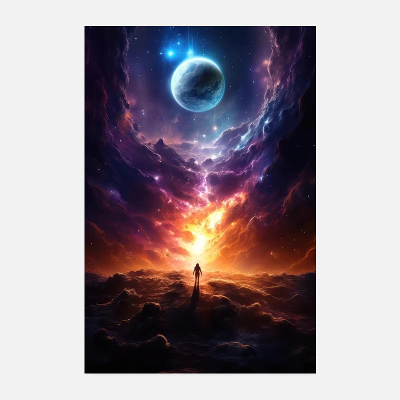 galaxy planets space Poster 8" x 12" (20x30 cm)