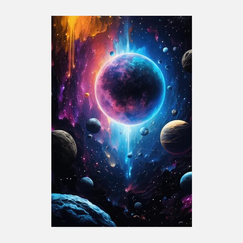 galaxy planets space Poster 8" x 12" (20x30 cm)