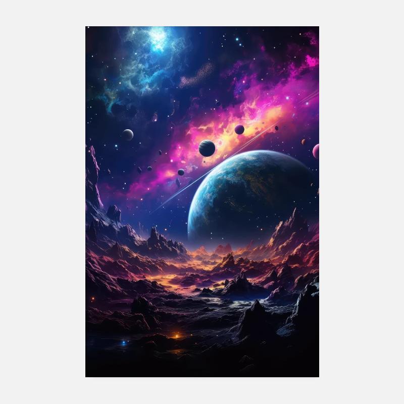 galaxy, space, planets Poster 8" x 12" (20x30 cm)