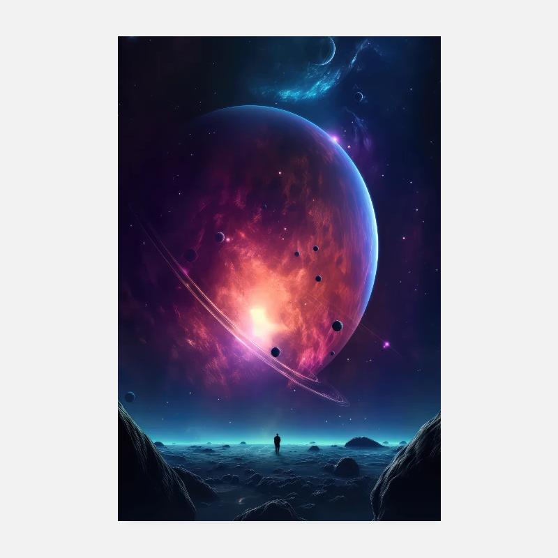 galaxy, space, planets Poster 8" x 12" (20x30 cm)