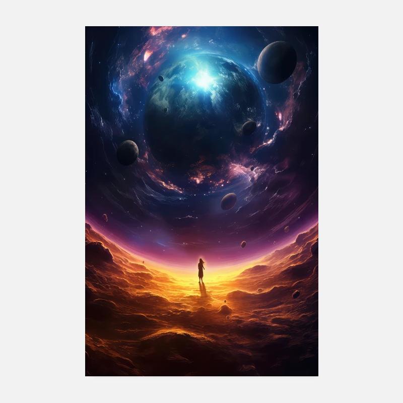 galaxie planètes espace Poster 20 x 30 cm