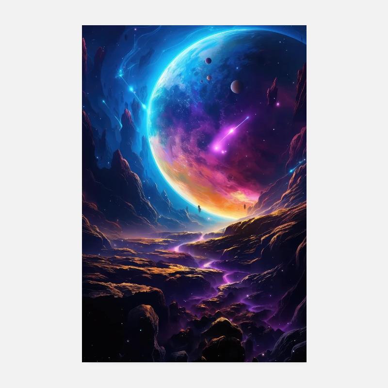 galaxy planets space Poster 8" x 12" (20x30 cm)